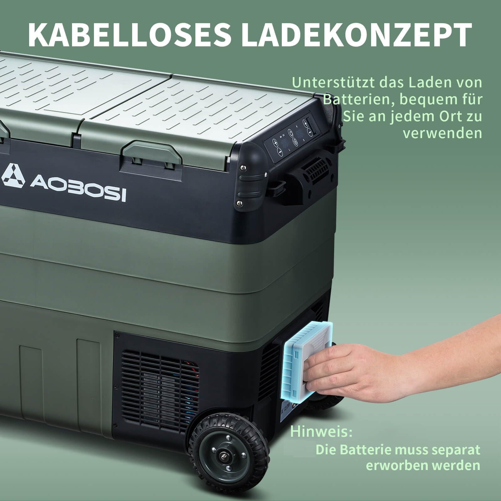 AAOBOSI 50L Kompressor Kühlbox, Dual Zone, Camping Kühlschrank mit APP | LED-Beleuchtung,12/24V und 100-240V, USB-Anschluss, -20°C bis 20°C,Kühlbox Kompressor für Auto, LKW, Boot, Camping und Reisen