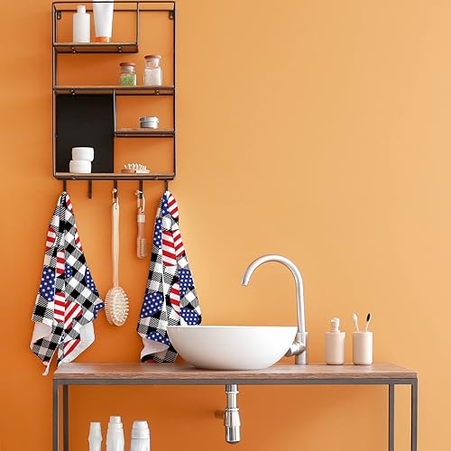 Miniatura 5 de Toallas de cocina de mano para baño, paquete de 2 toallas absorbentes patrióticas para el Día de la Independencia del 4 de julio