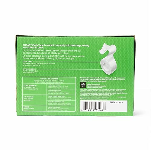 Miniatura 2 de Curad Cinta médica adhesiva de seda de tela, 2 "x 10 yardas, paquete de 6