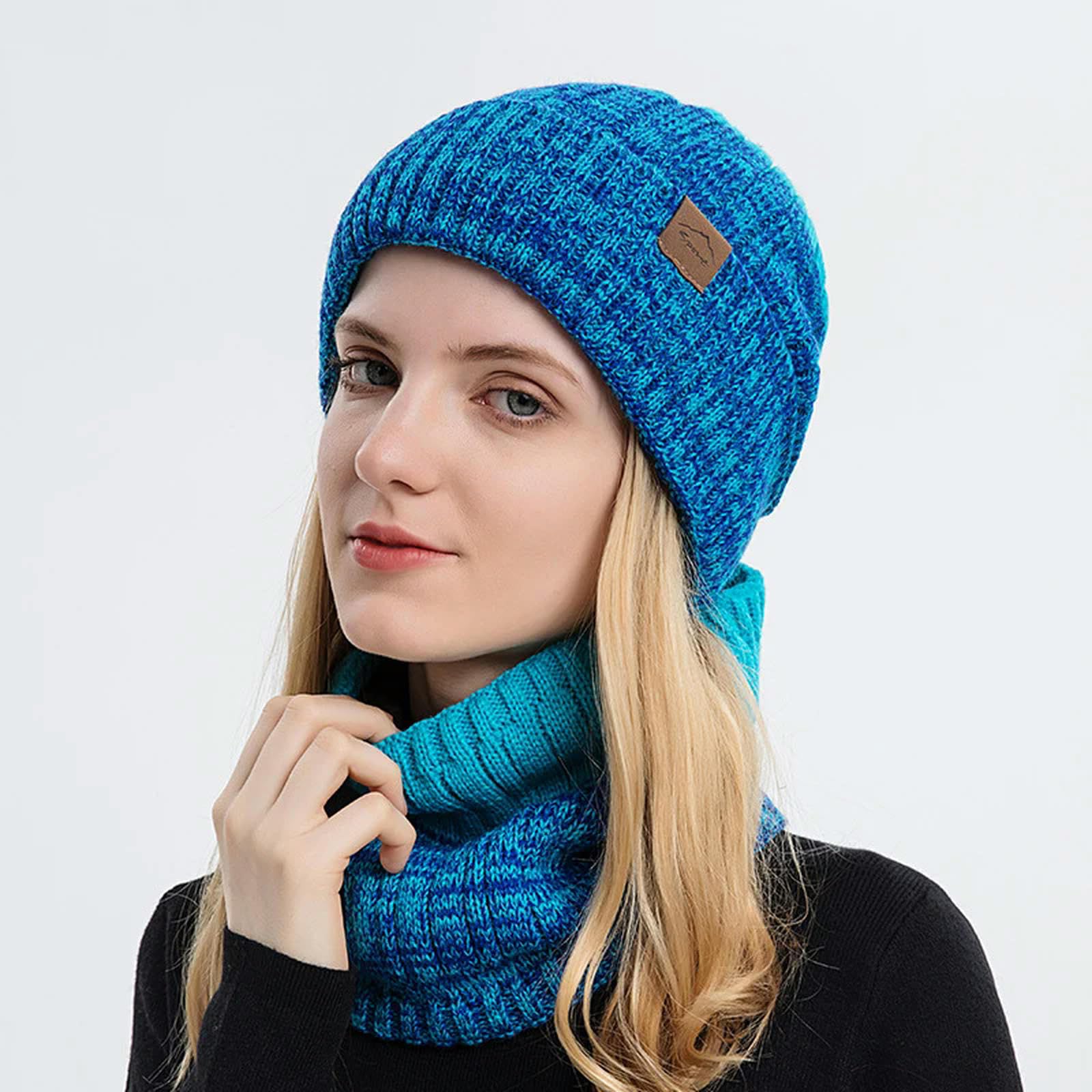 Schal Mütze Set Herbst- Und Winter Im Freien Wollkappe Unisex Gestrickter Hut Verdickter Warmer Hutschalel