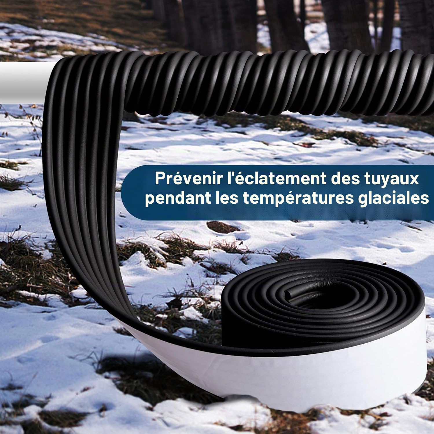 Isolation de Tuyau 8cm x 5m - Isolant pour Tuyaux de Chauffage Extérieurs - Manchon Isolant