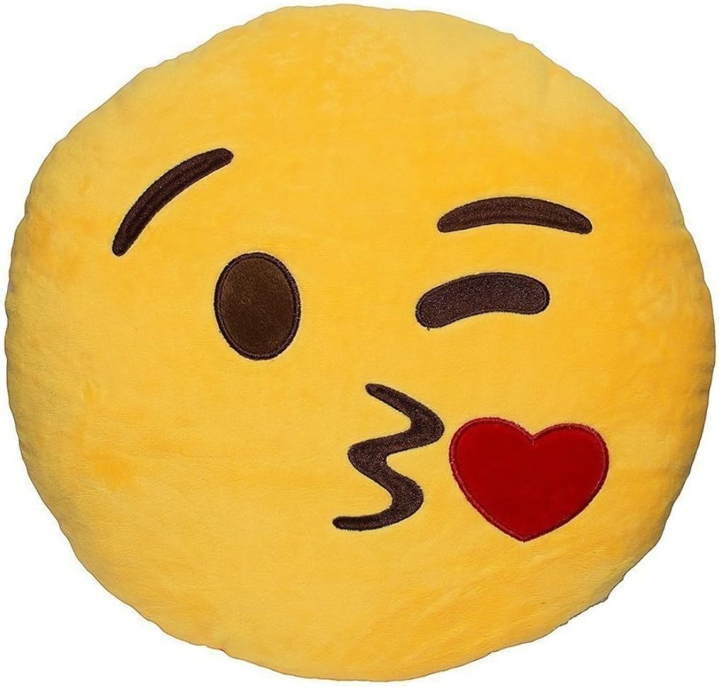 Babique Smiley Emoji Pillow Cushion Soft Toys Stuffed Plush Combo for Sofa Bed Home Office Car Decoration Birthday Gift - 35 cm (Flying Kiss)