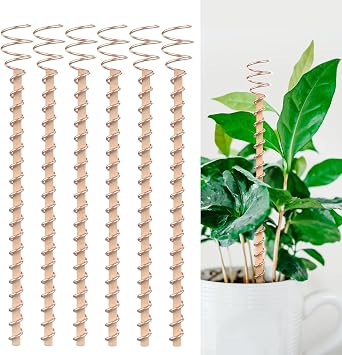 12" 6 Pack Electroculture Plant Stakes, 99.9% Pure Copper Wire, Electroculture Gardening Copper Coil Antennasfor Growing Garden Plants and Vegetables 6pcs
