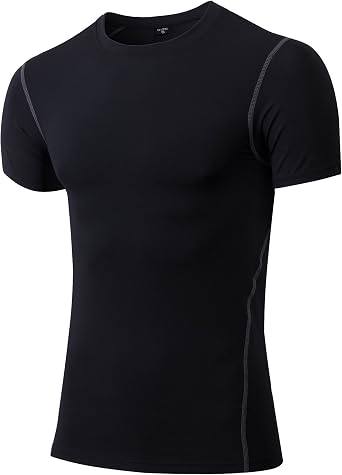Compression Shirts Men Short Sleeve Athletic Workout Shirt Cool Dry Sports Base Layer Gym Basketball Undershirts Tops