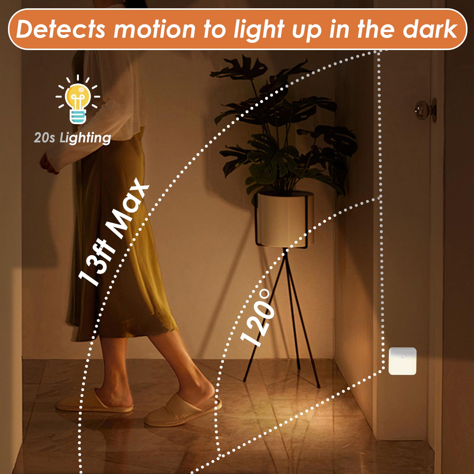 Bigqin Motion Sensor Light Indoor, LED Night Light Warm/Cool White, Stick on Light with Magnetic Strip for Cupboard Wardrobe - Image 3