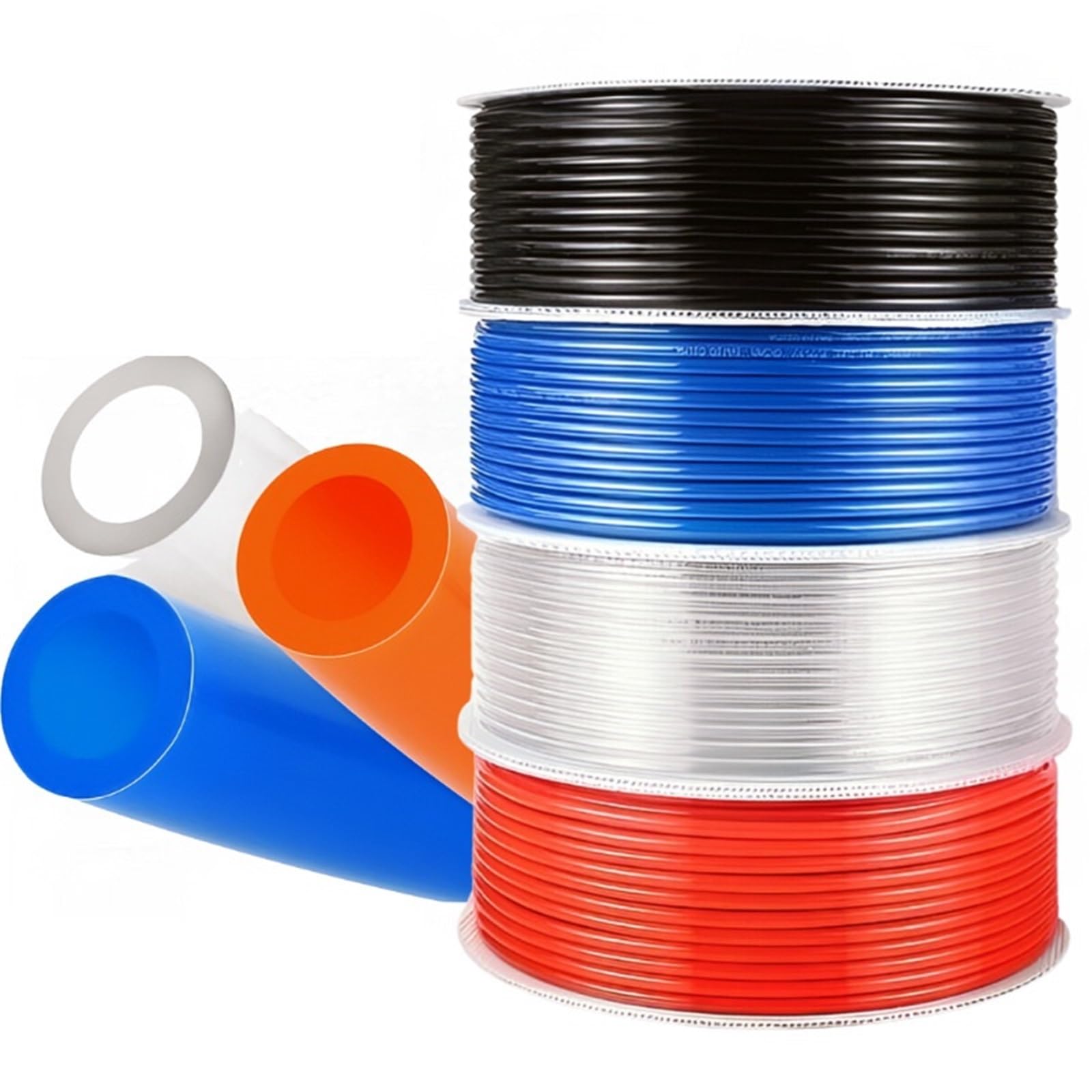 Tubo de manguera de aire de componente neumático, tubo de compresor de aire de poliuretano PU de 6mm, 10M/20M/50M/100M(Black 50m)