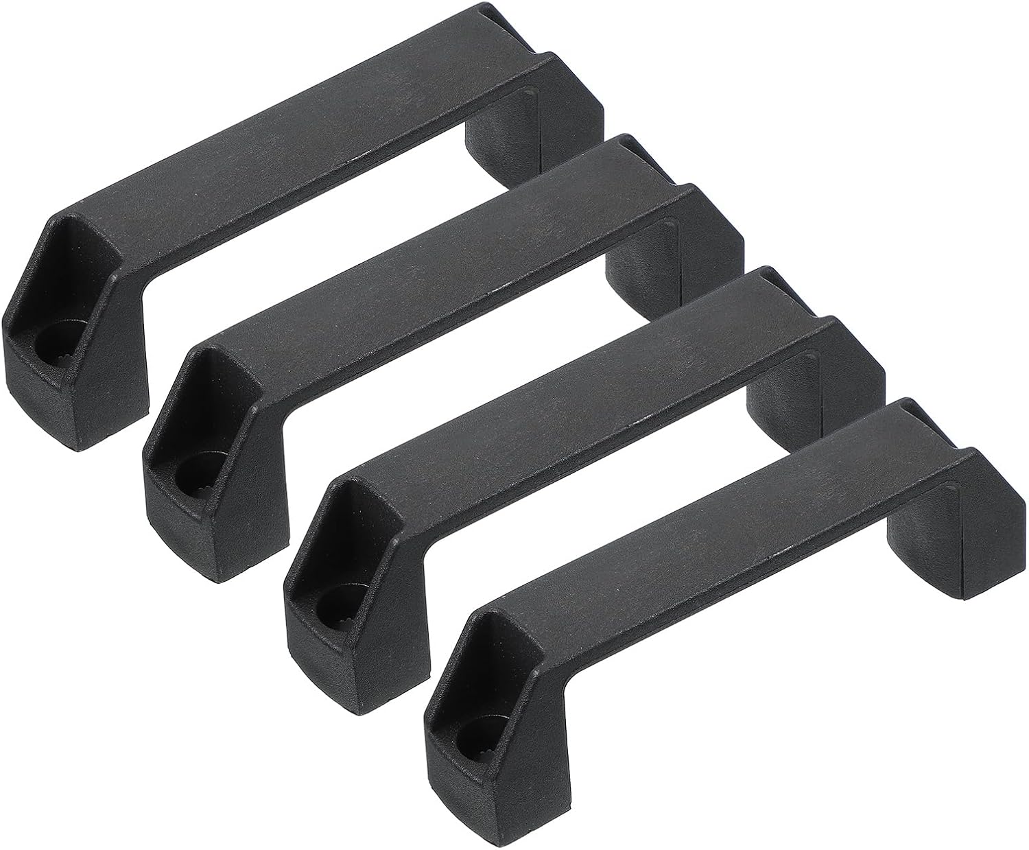 PATIKIL Plastic Pull Handles 120mm Hole Centers, 4 Pcs Square Drawer Pulls Kitchen Hardware for Luggage Mechanical Equipment Door Cupboard Handle, Black