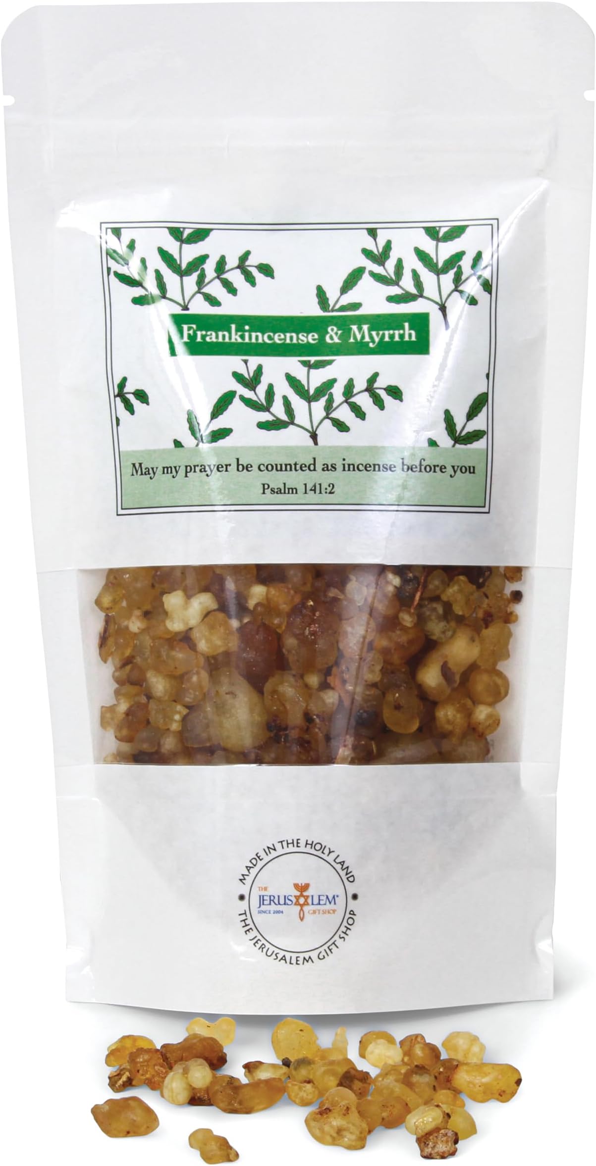 Holy Incense from Jerusalem Frankincense and Myrrh Incense Gift Pack - Holy Jerusalem Scent Granules - Traditional Bible Scent Home Worship Church Incense