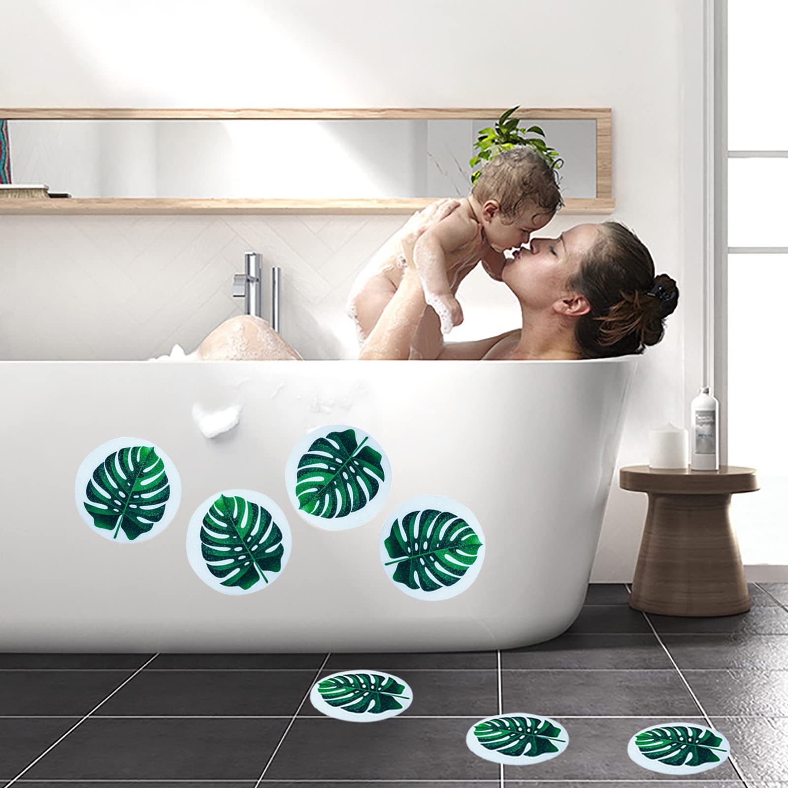 Lot De 12 Autocollants Antidérapants Pour Baignoire - Vert Fluo - 15x0,8 Pouces - Marque Zaplyte - Neuf