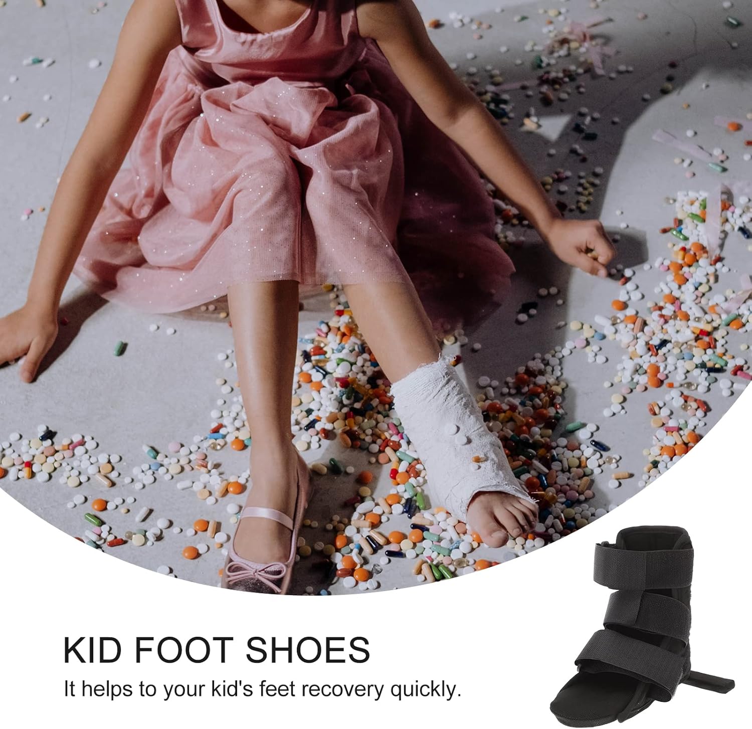 SUPVOX Cam Walker Kids Fracture Ankle Boot sprains stabiliser Shoes(M Size)