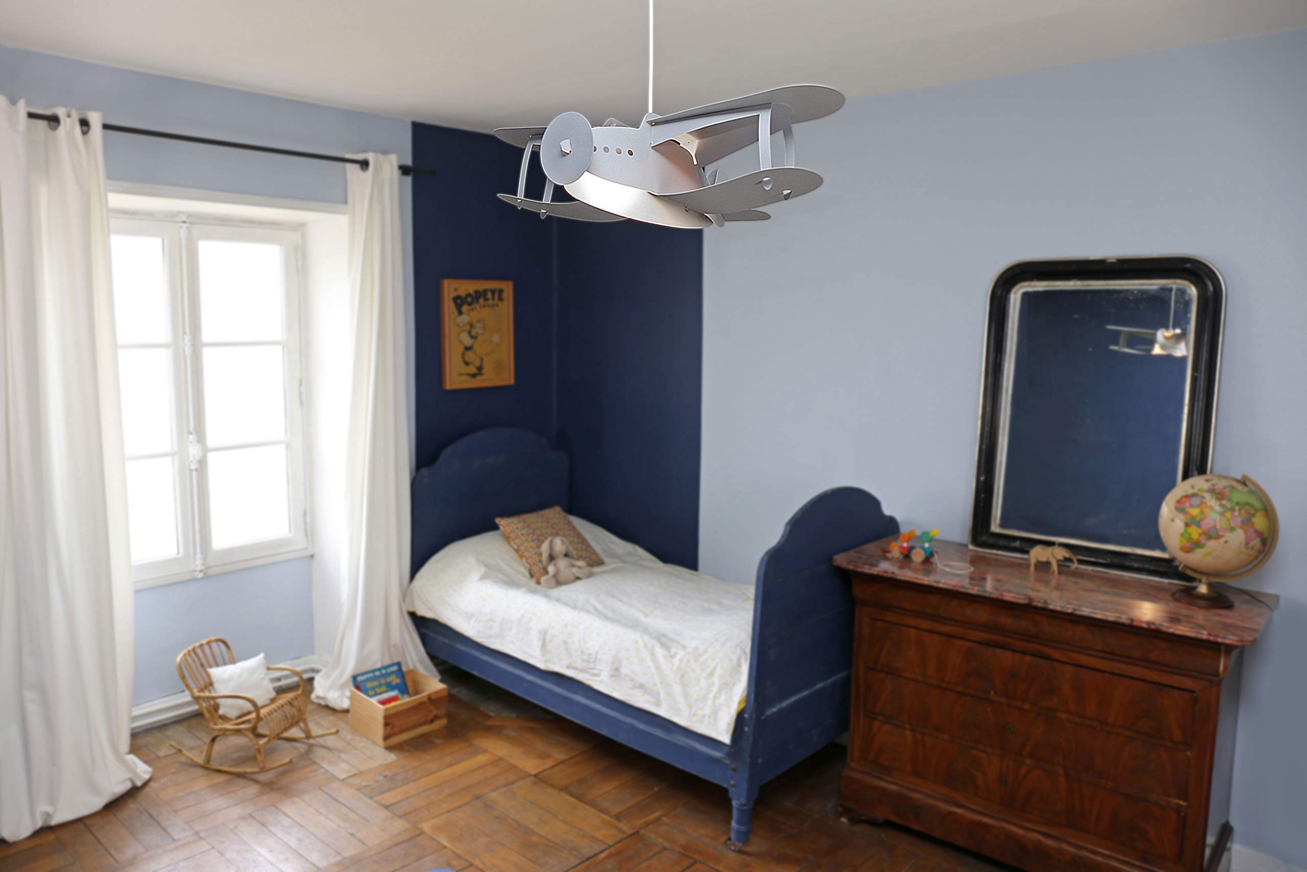 R&M Coudert Lámpara de techo colgante para habitación infantil, color gris