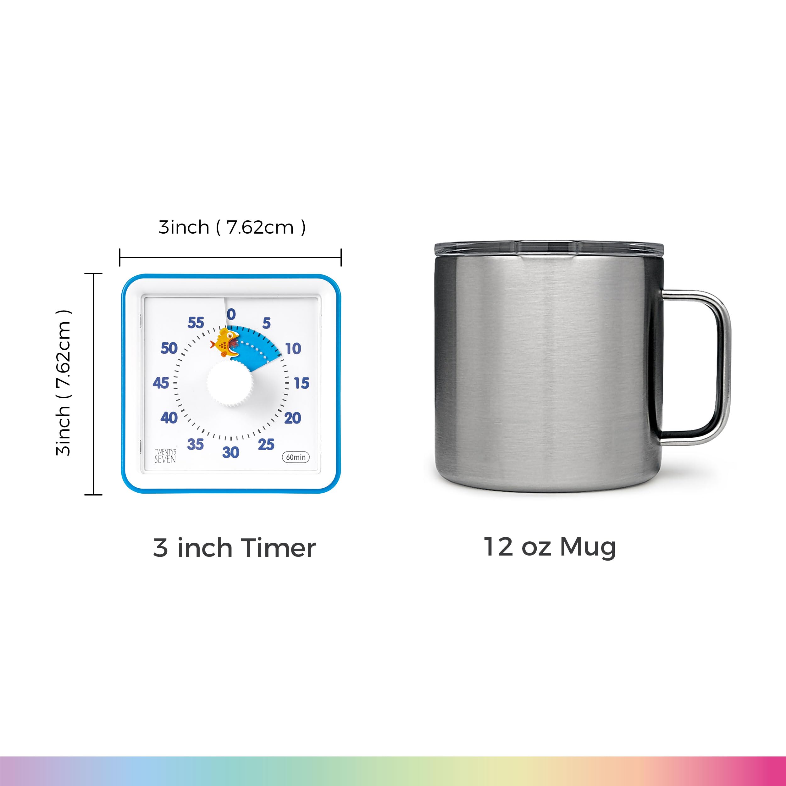 TWENTY5 SEVEN Visual Timer with Protective Case, 60-Minute Countdown ...