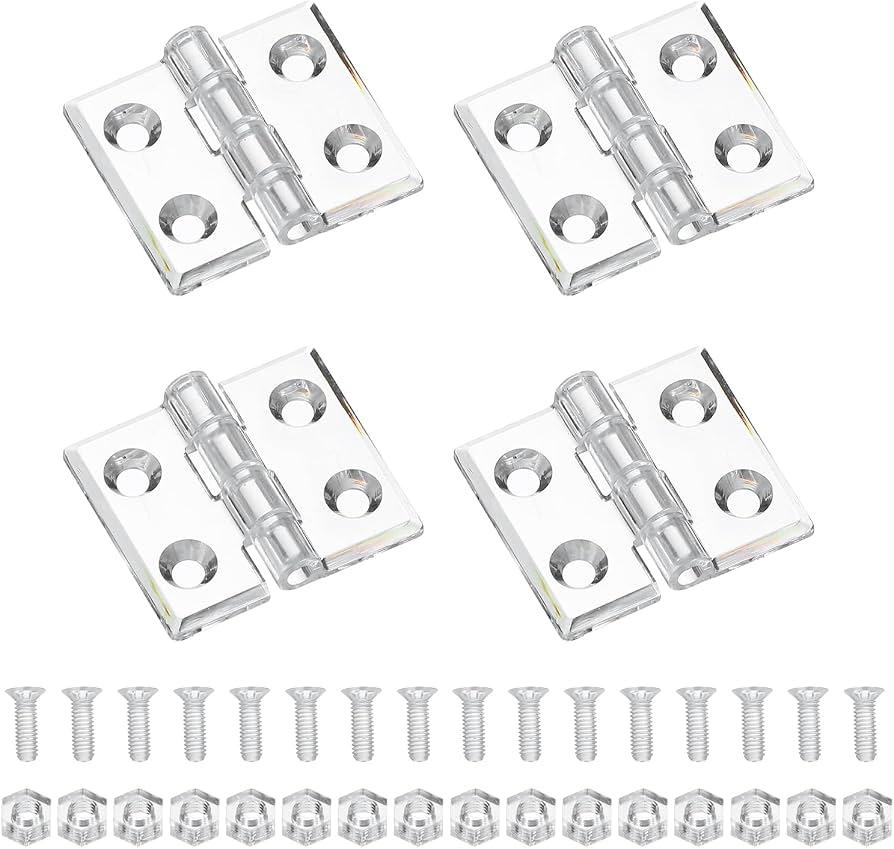 12 Bisagras Acrílicas Transparentes Autoadhesivas, 35x30 Mm, Para Acuarios, Vitrinas Y Cajas De Manualidades