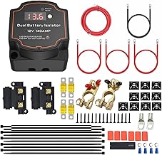 Heart Horse 3m Split Charge Relay Kit,12V 140Amp Smart Dual Battery Isolator Kit Manual/Auto