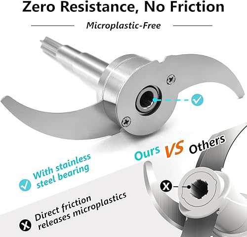 Miniatura 4 de Cuchillas para procesador de alimentos de acero inoxidable, sin plástico y autoajustable, altura compatible con Ganiza, KOIOS, Syvio, cocina en la