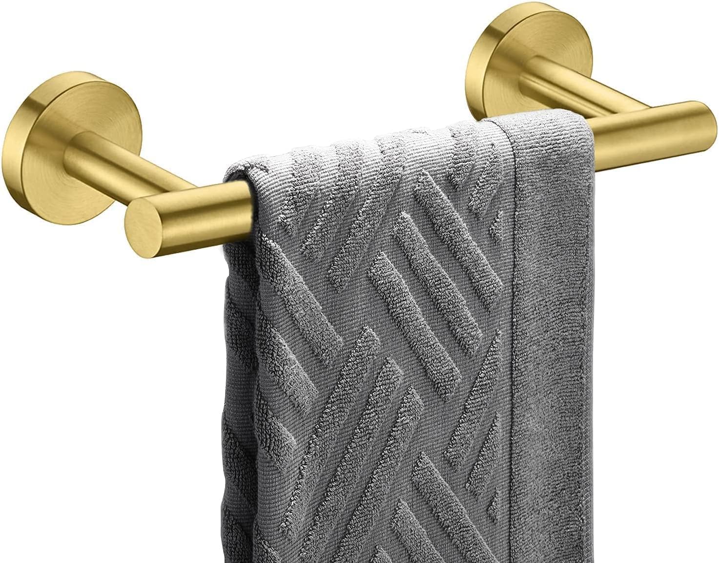 USHOWER Barra portasciugamani da bagno da 40,6 cm, lunghezza totale 45,7 cm, in oro spazzolato, montaggio a parete, in acciaio inox SUS304, moderna decorazione per la casa, porta asciugamani per il