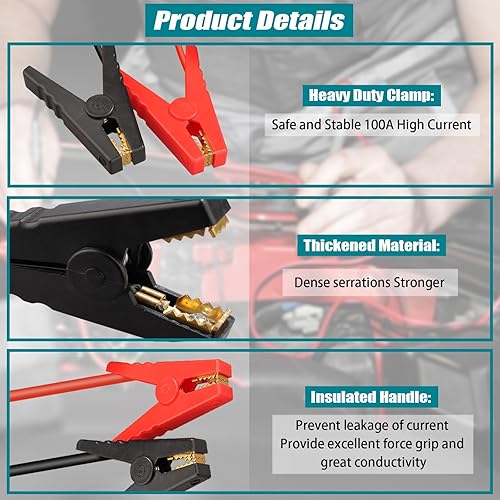 Miniatura 5 de Adaptador de arranque de coche para Makita 18V MAX - Cable de refuerzo resistente de 11 AWG para vehículos de 3.5 L (batería no incluida)