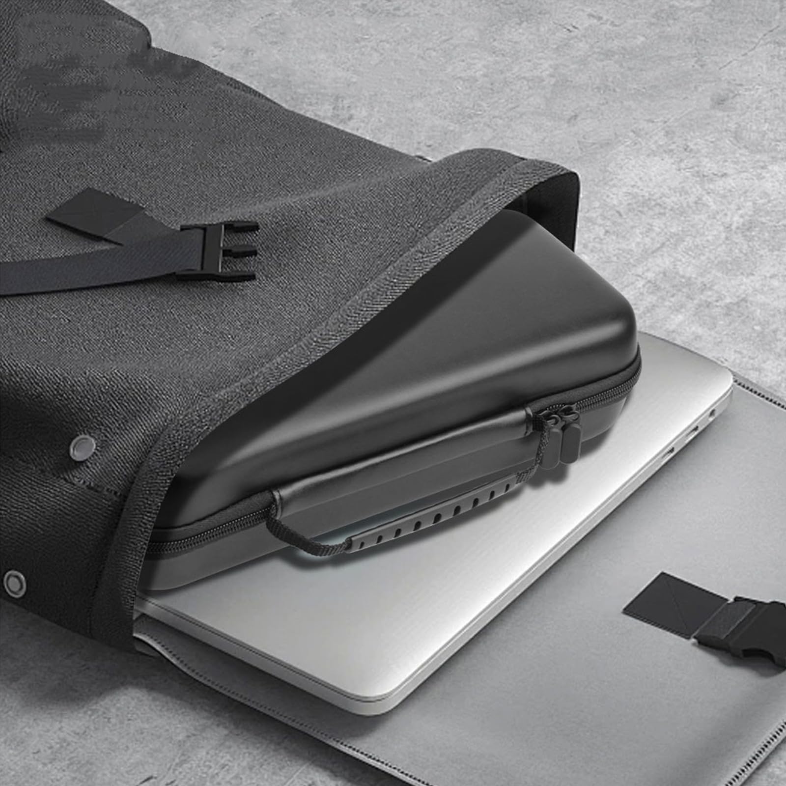JYGamhanbil Borsa Viaggio per GPD WIN 5 7" 2025 PC portatile da gioco,Custodia Trasporto Copertura Rigida EVA con Schede Slot Tasca Rete per GPD WIN 5 Gaming Handheld Console,Cavo,Accessori,Nero
