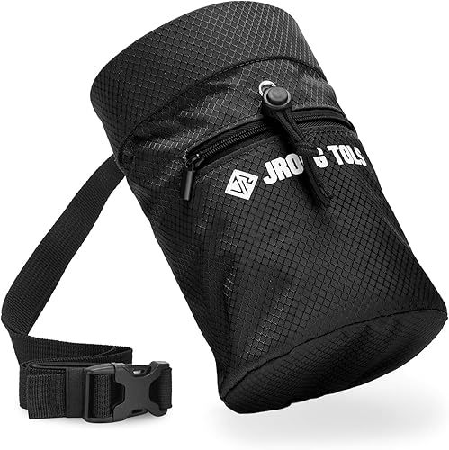 Bolsa de tiza de escalada en roca con cierre de cordón, bolsillo con cremallera de gran capacidad para boulder, levantamiento de pesas, gimnasia