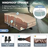 Vista 4 de VINPATIO Cubierta de quinta rueda: se adapta a caravanas de 28'-31', tela Oxford 300D, diseño de dos colores, cubierta resistente de 5ª rueda