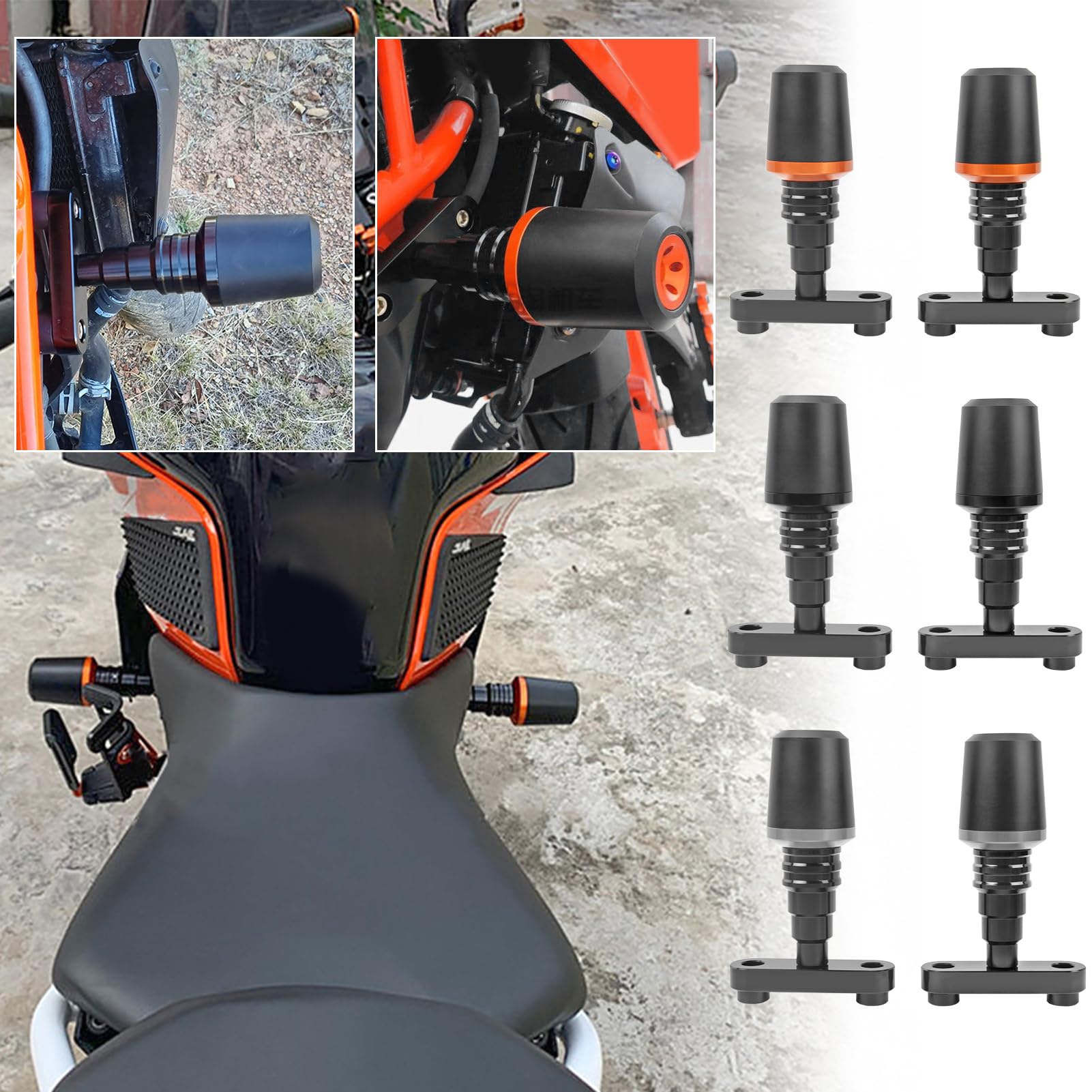Motorcycle Aluminum Engine Side Falling Protection Frame Slider Compatible with K.T.M Duke 125 200 250 390 DUKE125 DUKE200 DUKE250 DUKE390 Part 2017 2018 2019 2020 2021 2022 (Orange)