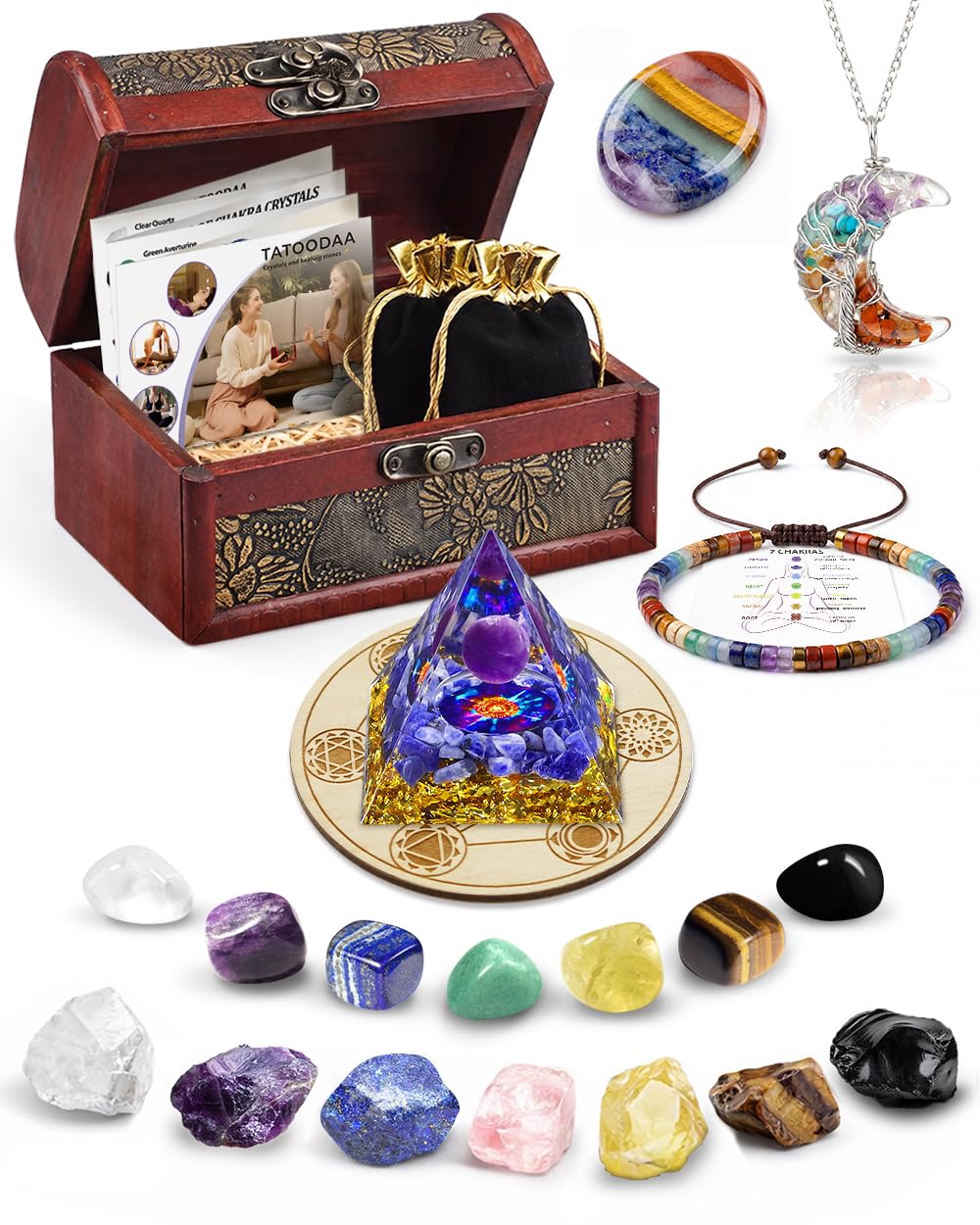 TATOODAA 23-Piece Healing Crystals and Stones Set