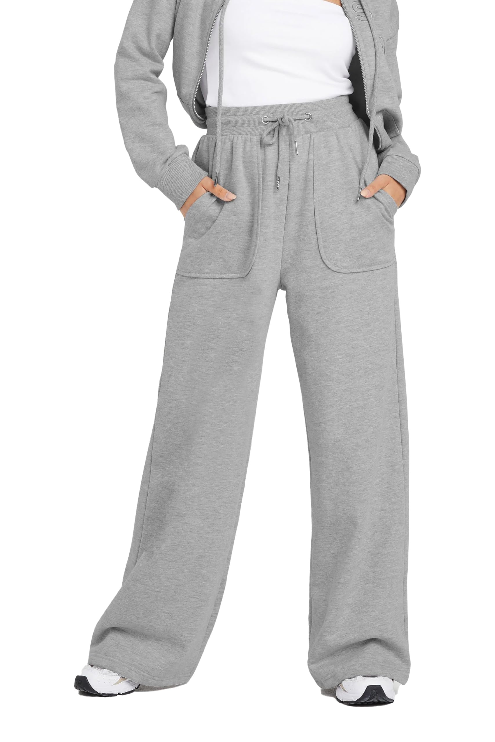 Pixiegirl Women's Grey Petite Wide Leg Joggers In | : Size 8