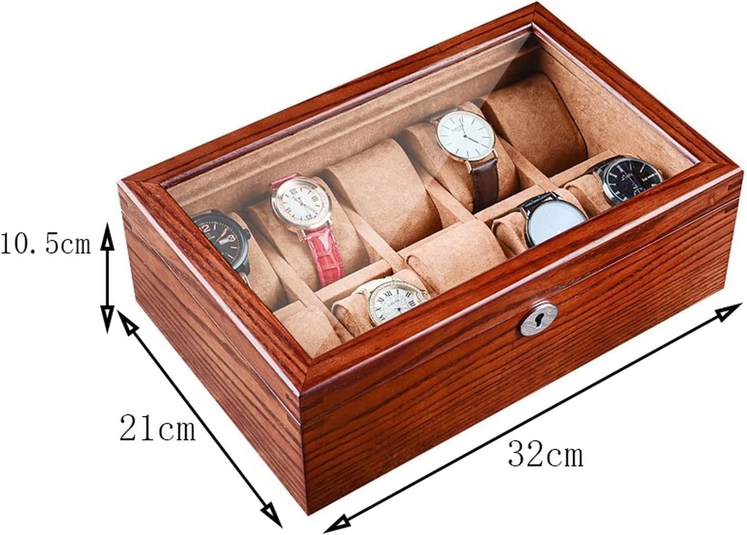 Scatola Orologi Scatola Porta Orologi da 10 Slot per in Legno Bracciale per Gioielli con Display di Blocco per Meccanici Portaorologi