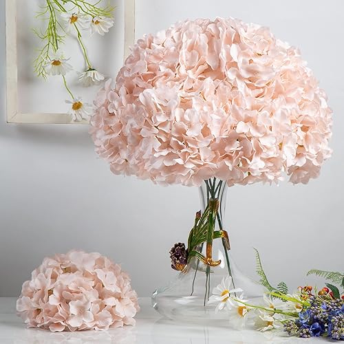 Miniatura 4 de DuHouse Hortensias artificiales de seda con tallos, hortensias falsas para bricolaje, centro de mesa de boda, decoración del hogar, paquete de 6