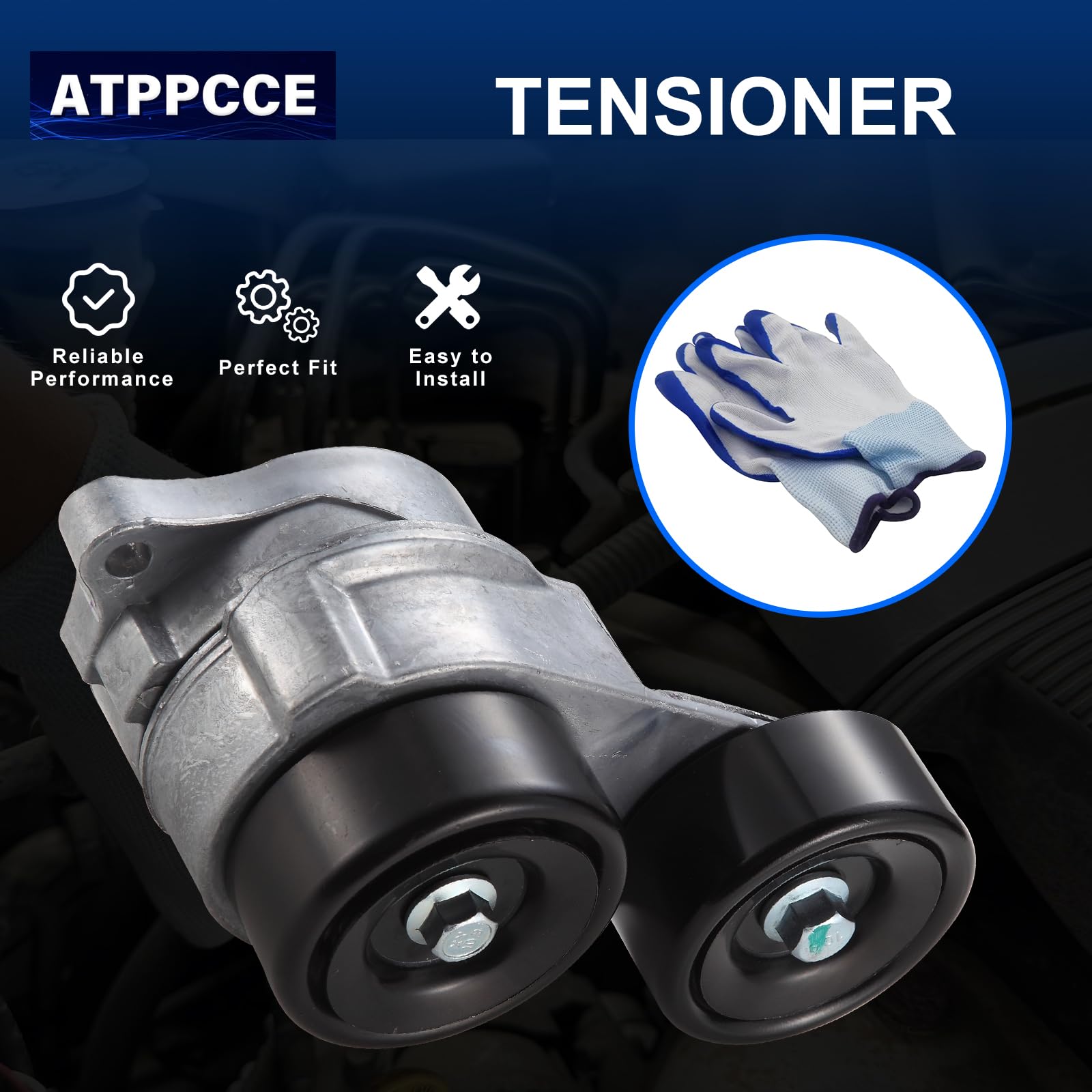 NewYall Tensor De Correa Y Correa Serpentina Para Honda Accord 3.0 3.5 2003-2012, Odyssey 2005-2017, Pilot 2005-2015, Ridgeline 2006-2014, Acura MDX 2003-2013, RL 2005-2012, TL 200 4-2008, ZDX