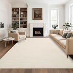 GarveeHome 5x7 Modern Solid Area Rug for Living Room Bedroom Contemporary Minimalist Throw Floor Cover Non-Slip Low Pile Carpets Ivory Simple Area Rug for Dining Room Nursery Room Dorm Home