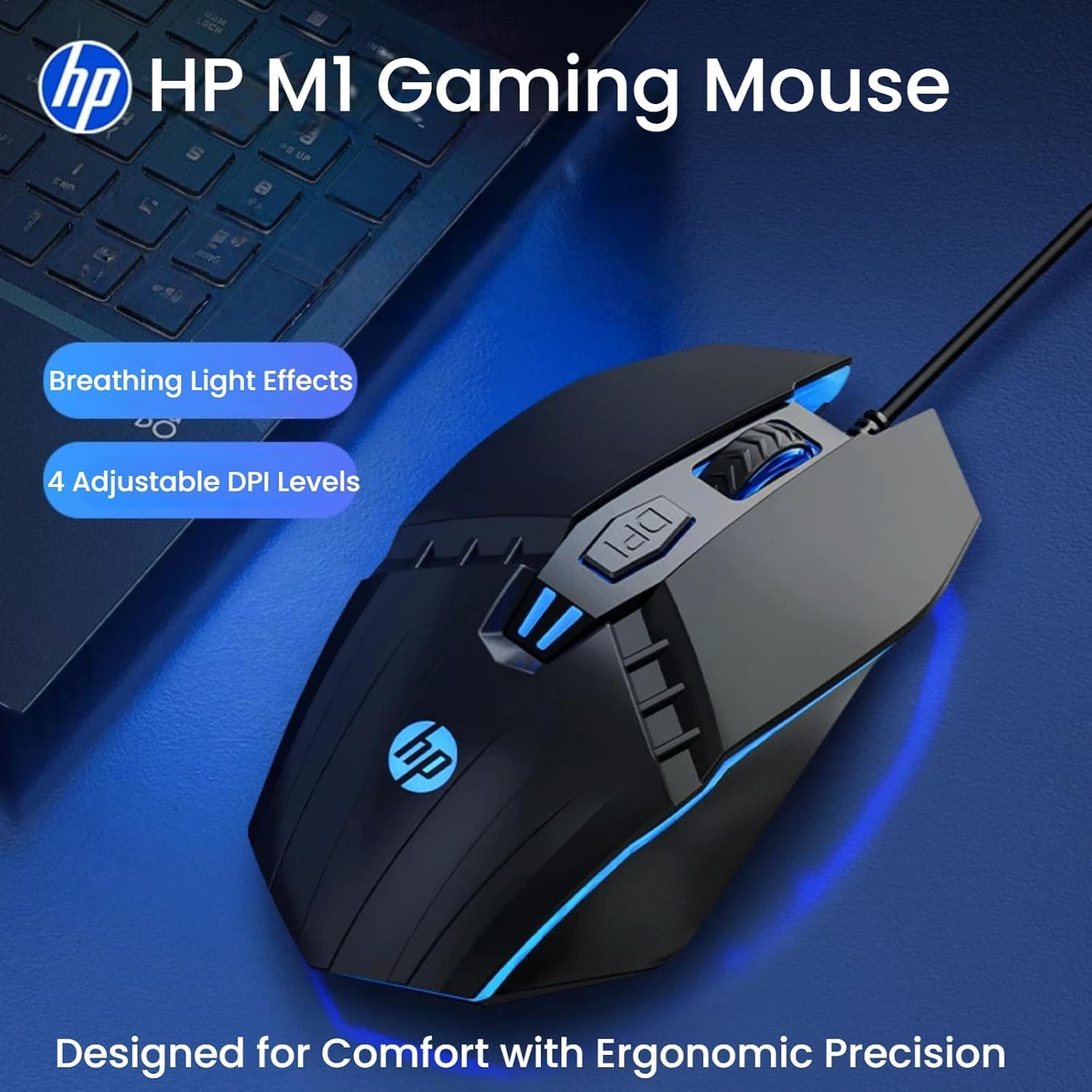 HP GK400F Gaming Keyboard, Mechanical Brown Switch with Full N-Key Rollover for Competitive Play, 104 Keys RGB Backlit, Ergonomic Design, Durable ABS Keycaps, with Mouse - Black & Pink