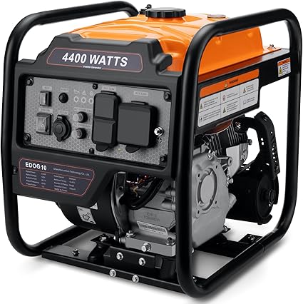 Power Equipment 4400 Watts Inverter Generator Gas Powered, Portable Open Frame Generator, Low Noise with ECO Mode, RV Ready, Emergency Home Backup