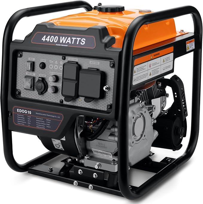 Power Equipment 4400 Watts Inverter Generator Gas Powered, Portable Open Frame Generator, Low Noise with ECO Mode, RV Ready, Emergency Home Backup