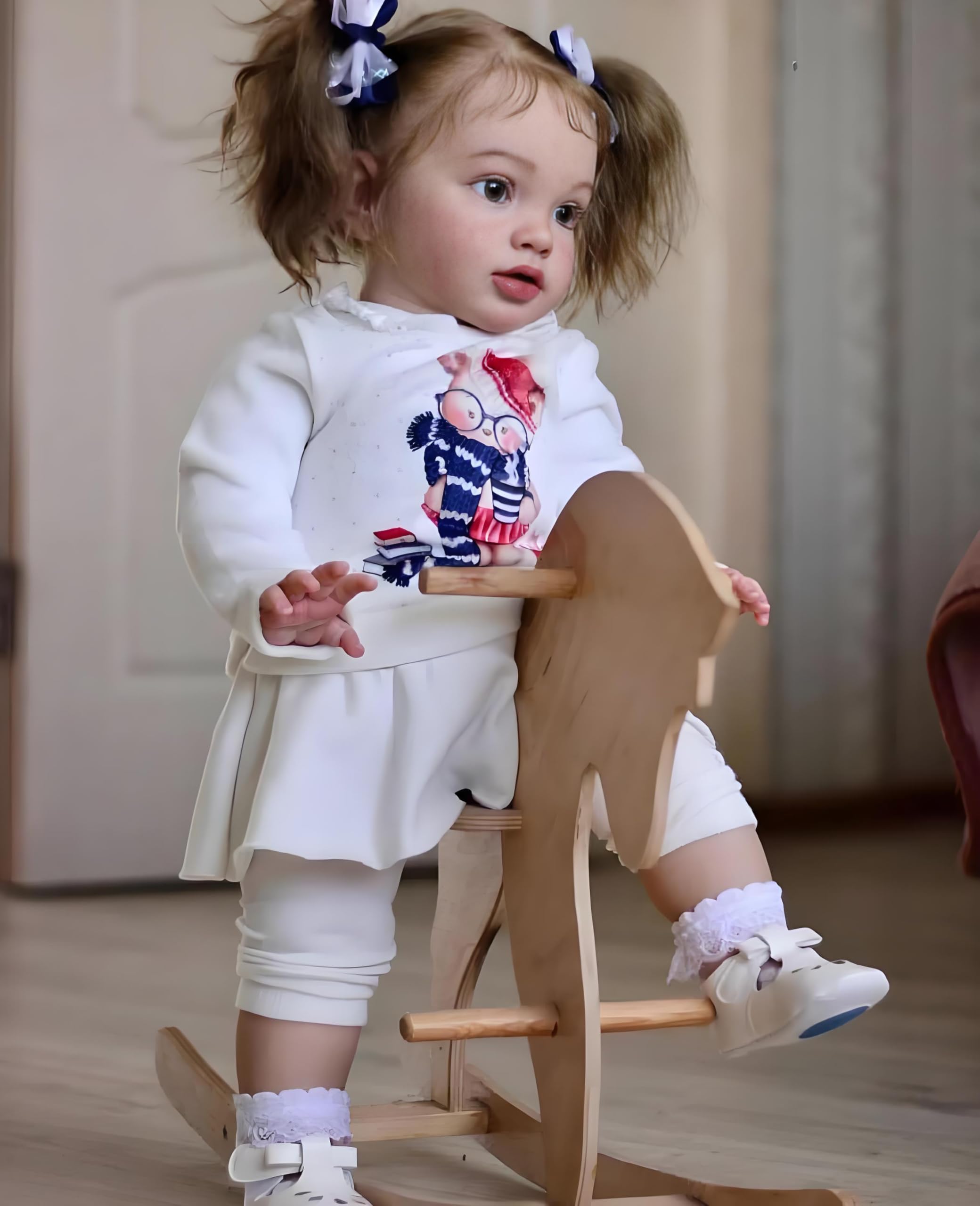 RXDOLL Bambole Reborn Toddler di grandi dimensioni Pippa 66 cm Bambole realistiche Reborn Baby che sembrano Real Morbido Panno in Vinile Corpo Realistico Bambino Bambola In Piedi Ragazza per Bambini 3