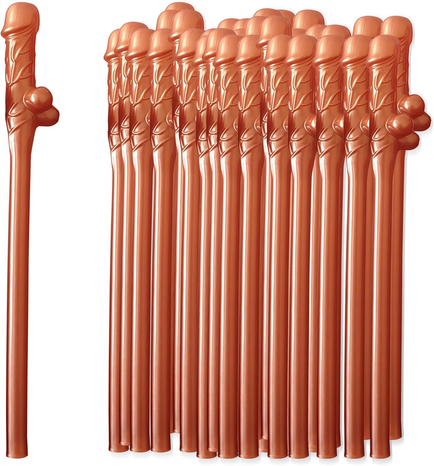 Rosegold Party Straws,10PCS Hen Party Hard Plastic Straws, Reusable Only Straws for Parties, Girls Cocktail Night Novelty Party Accessories
