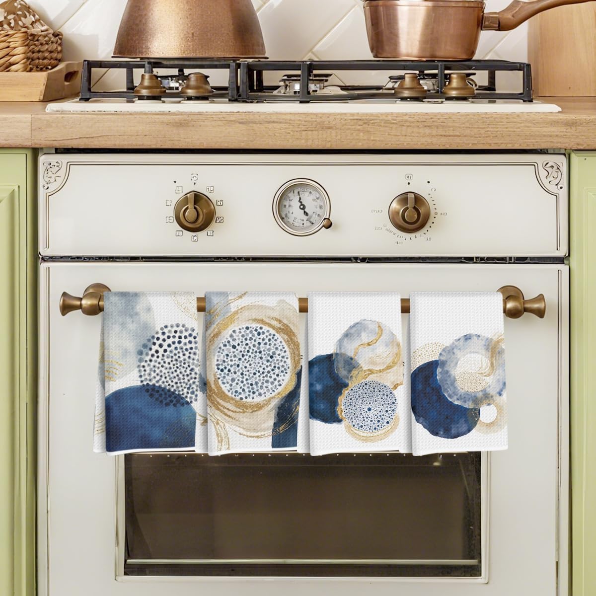 4 Pcs Artistic Kitchen Towels, Soft Absorbent Tea Hand Towel, Microfiber Dish Cloths for Drying Dishes, Waffle Dish Towels for Kitchen Bathroom Clearance Home Decor, Farmhouse Gifts for Women Mom - Image 4