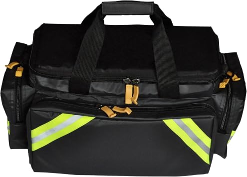 LINE2design EMS Oxygen Bag - Portable Deluxe O2 Supplies with Shoulder Strap - Paramedic Medical Ambulance Gear - Black