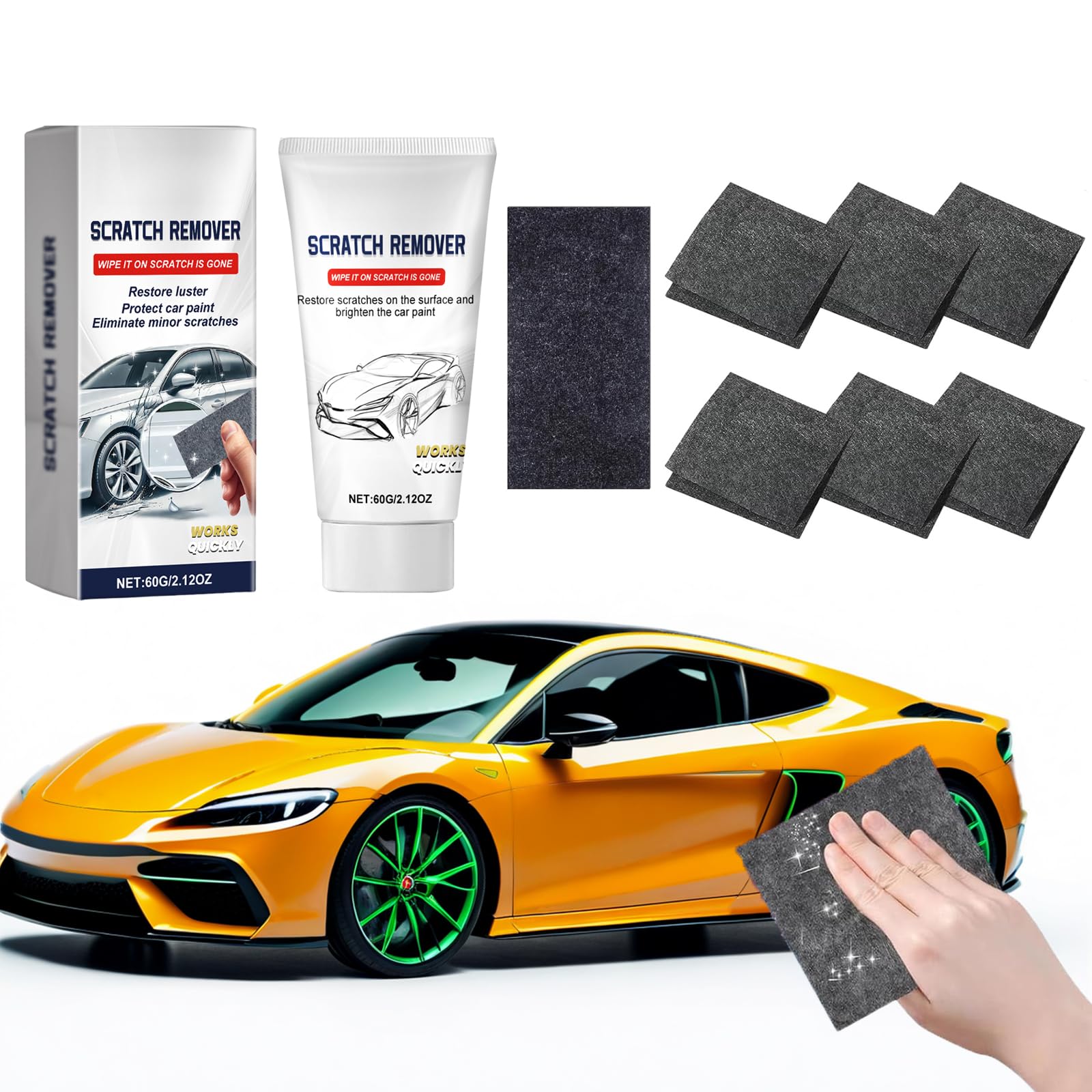 JKDHJK 4 Pezzi Panno Nano Sparkle, Rimuovi Graffi Auto Nano Magic Cloth