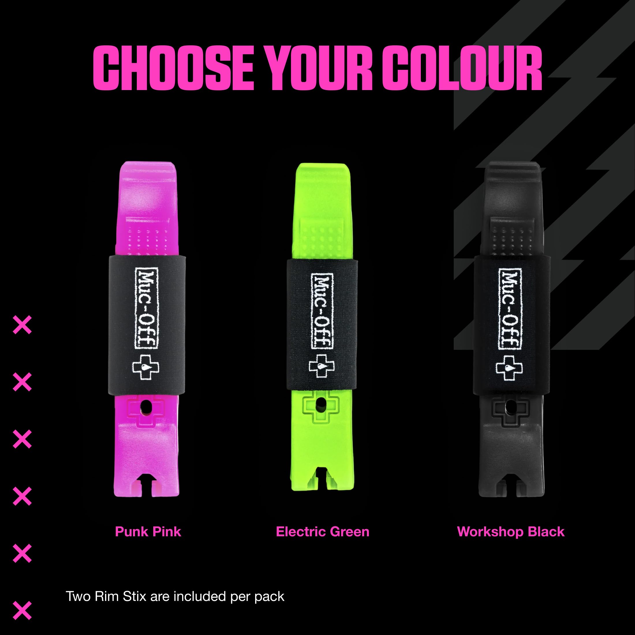 Muc-Off Rim Stix Verde Coppia di Leve Smontagomme per Bici Ergonomiche in Plastica