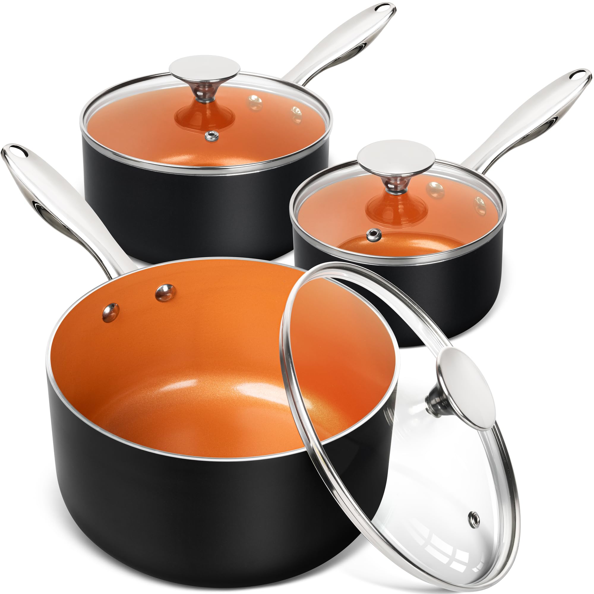MICHELANGELO Nonstick Sauce Pan Set