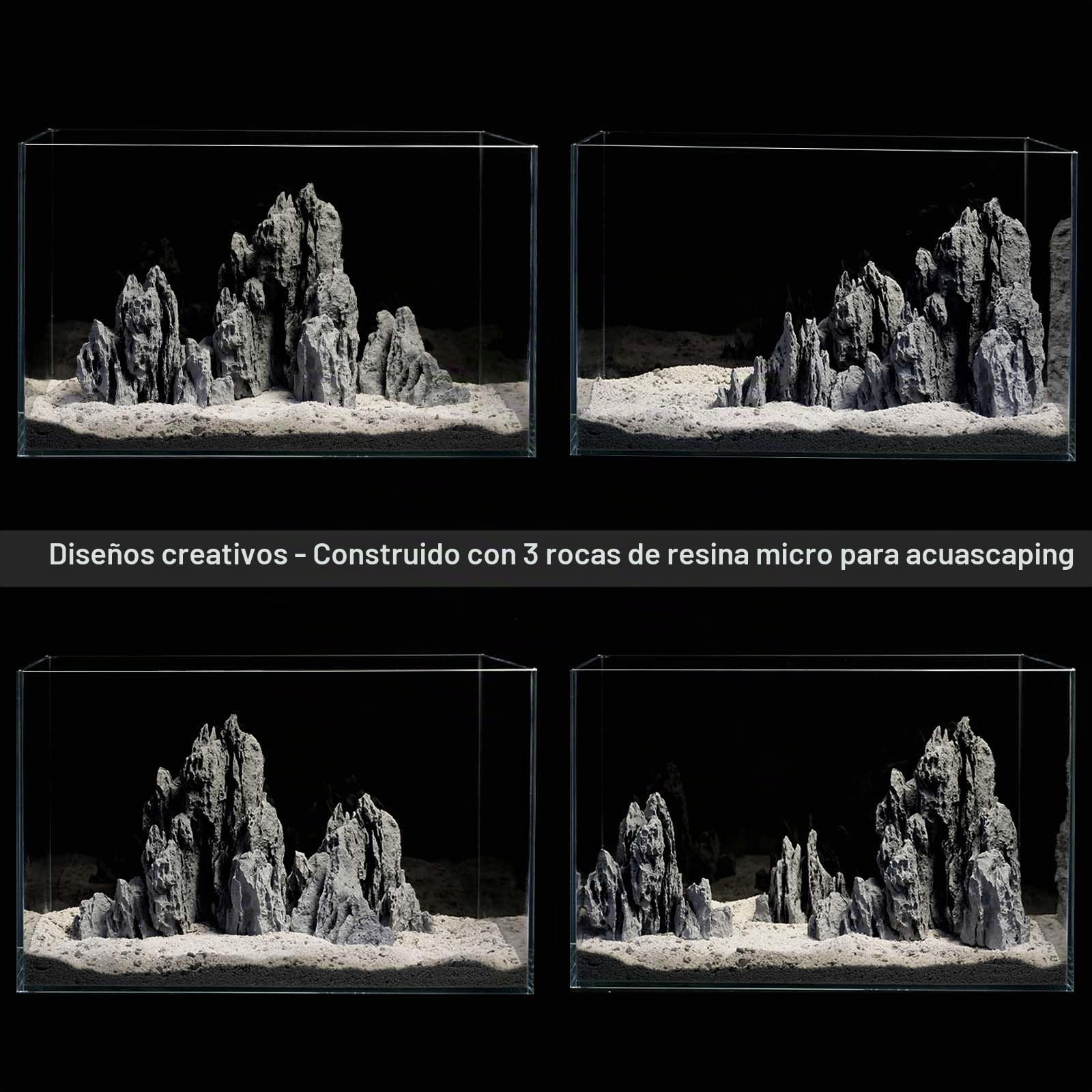 FZONE Piedras de Acuario Mini Paisaje con Piedra Seiryu de Resina pH Neutro Rocas para Acuario para Aquascaping
