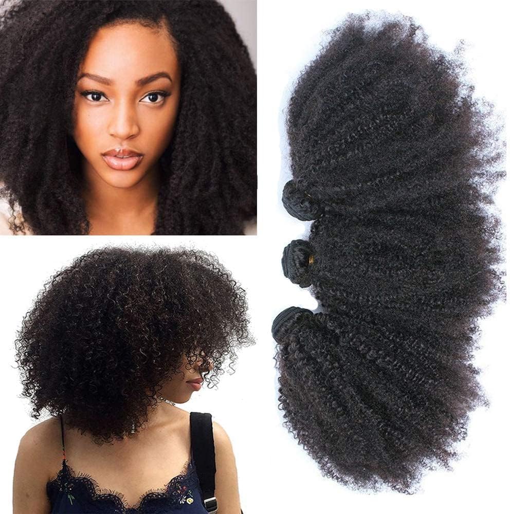 Tessitura Bresiliana Afro Kinky Curly Capelli Umani Remy Trames Tessitura Capelli Naturali Ricci 10 12 14 Pollici Wavy Uman Hair Bundles 4B 4C Brasiliani Estensioni Colore Nero
