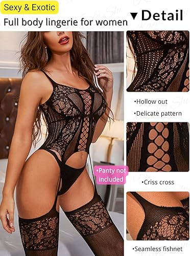 Miniatura 2 de Kaei&Shi Medias de malla para mujer con curvas, elásticas, no incluidas