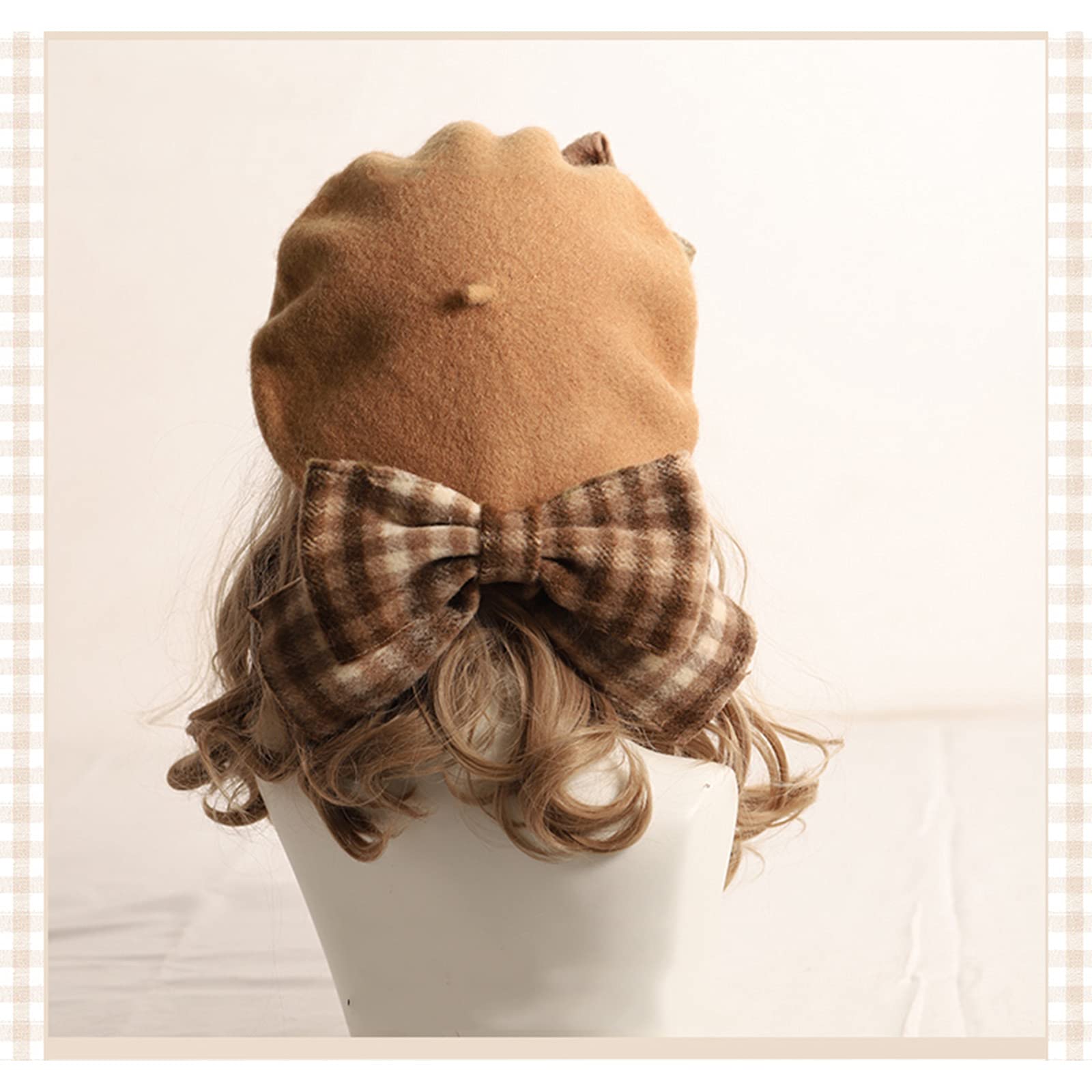 Amazon.co.jp: WANZPITS 女の子用ベレー帽、ロリータハット、蝶結び