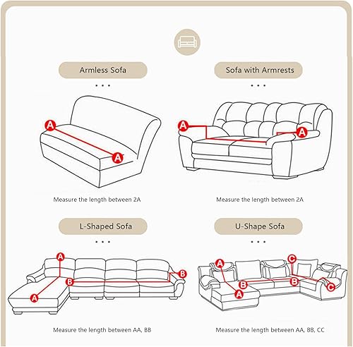 Miniatura 7 de UYSELA Fundas universales de terciopelo para sofá, de alta elasticidad, para sala de estar, funda de sofá jacquard para perros, gatos y mascotas