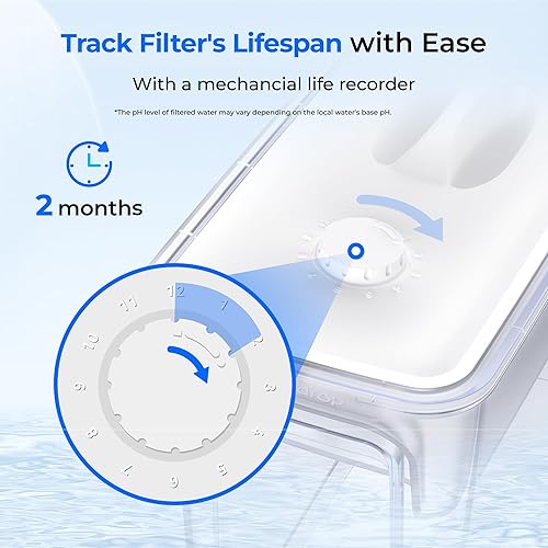 Miniatura 8 de Waterdrop Dispensador de filtro de agua alcalino delgado, 35 tazas, gran capacidad, larga vida útil de 100 galones, filtración más rápida, reduce el