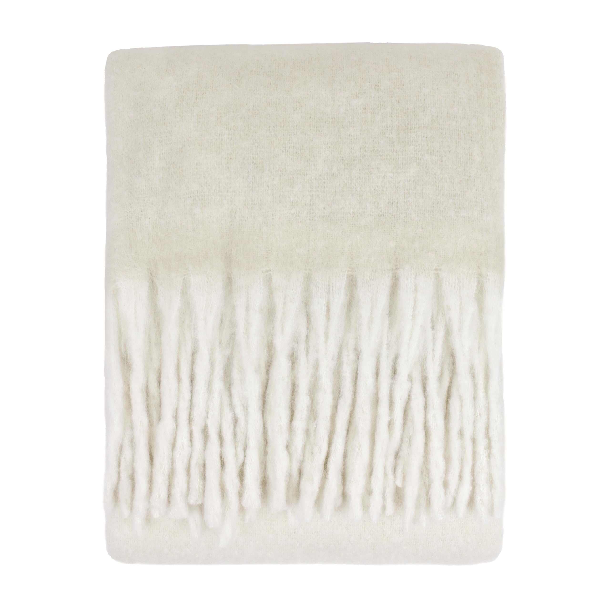 furn - Cozy Woven Throw - Cream