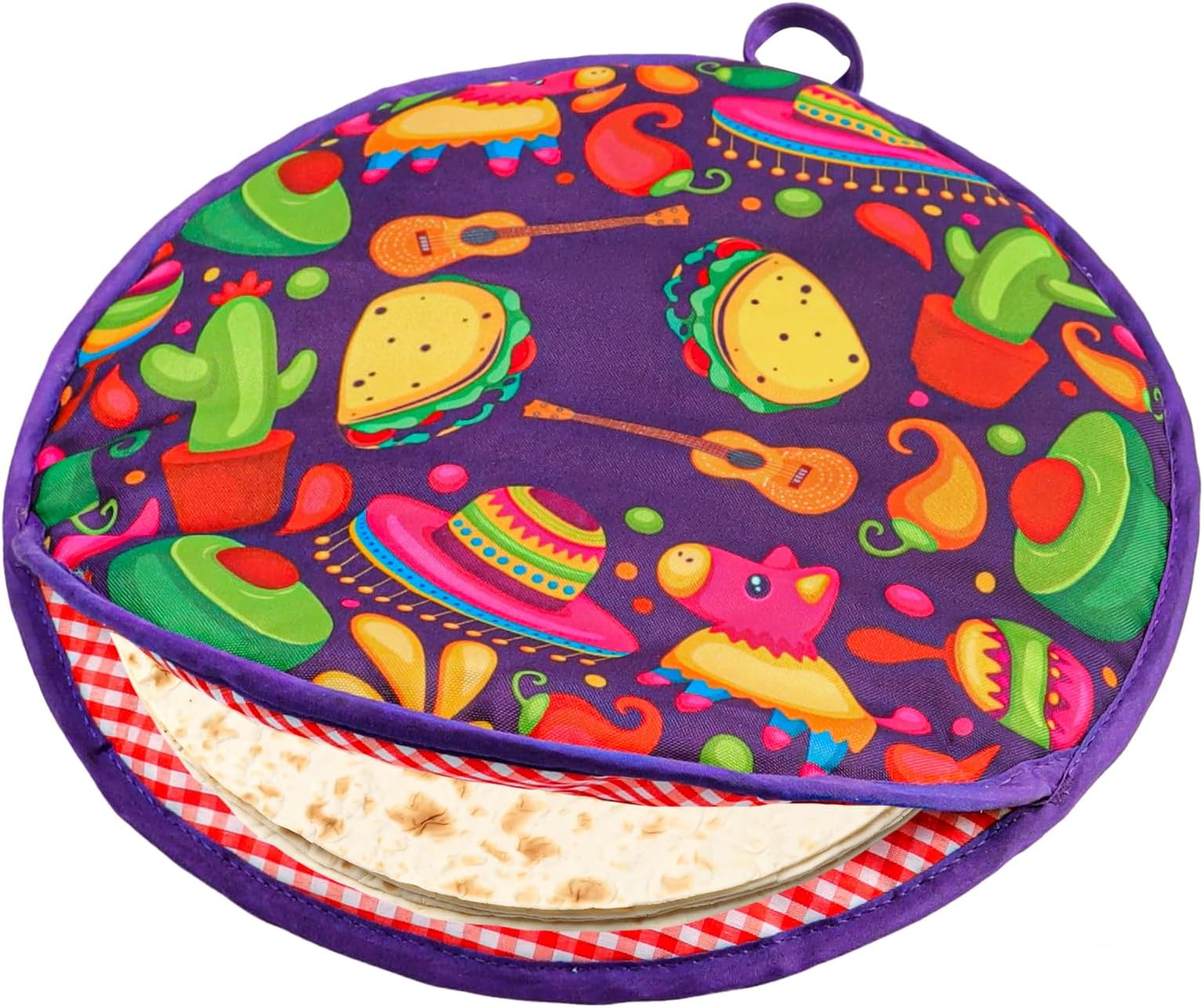 12 Inch Tortilla Warmer Pouch Microwavable Fabric Tortilla Heater Pouch Insulated Cloth Pouch for Tortillas and Pizza Rolls Microwavable Fabric Bag Keeps Food Warm for One Hour