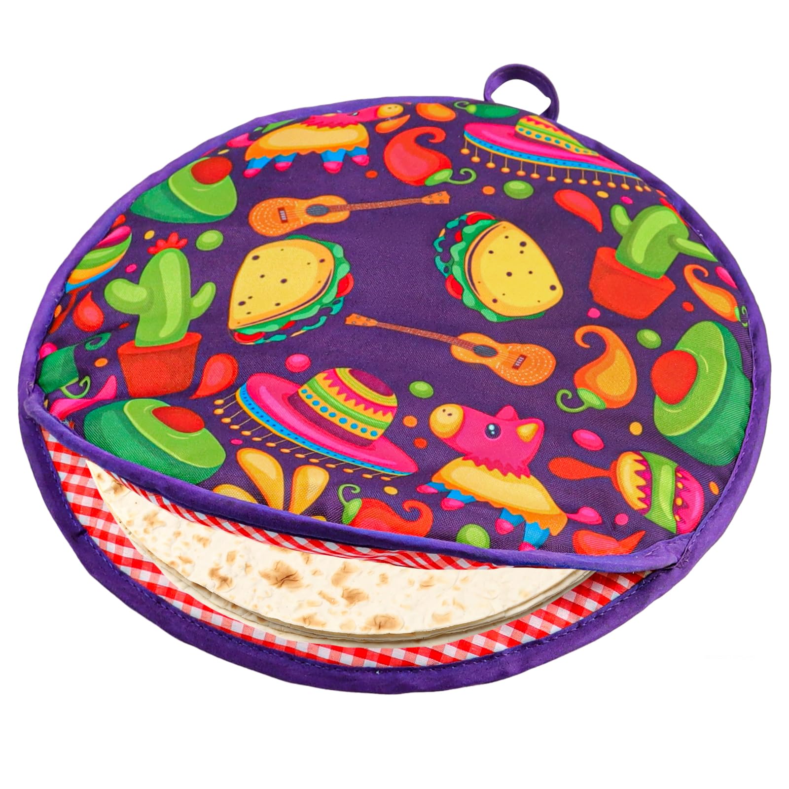 12 Inch Tortilla Warmer Pouch Microwavable Fabric Tortilla Heater Pouch Insulated Cloth Pouch for Tortillas and Pizza Rolls Microwavable Fabric Bag Keeps Food Warm for One Hour